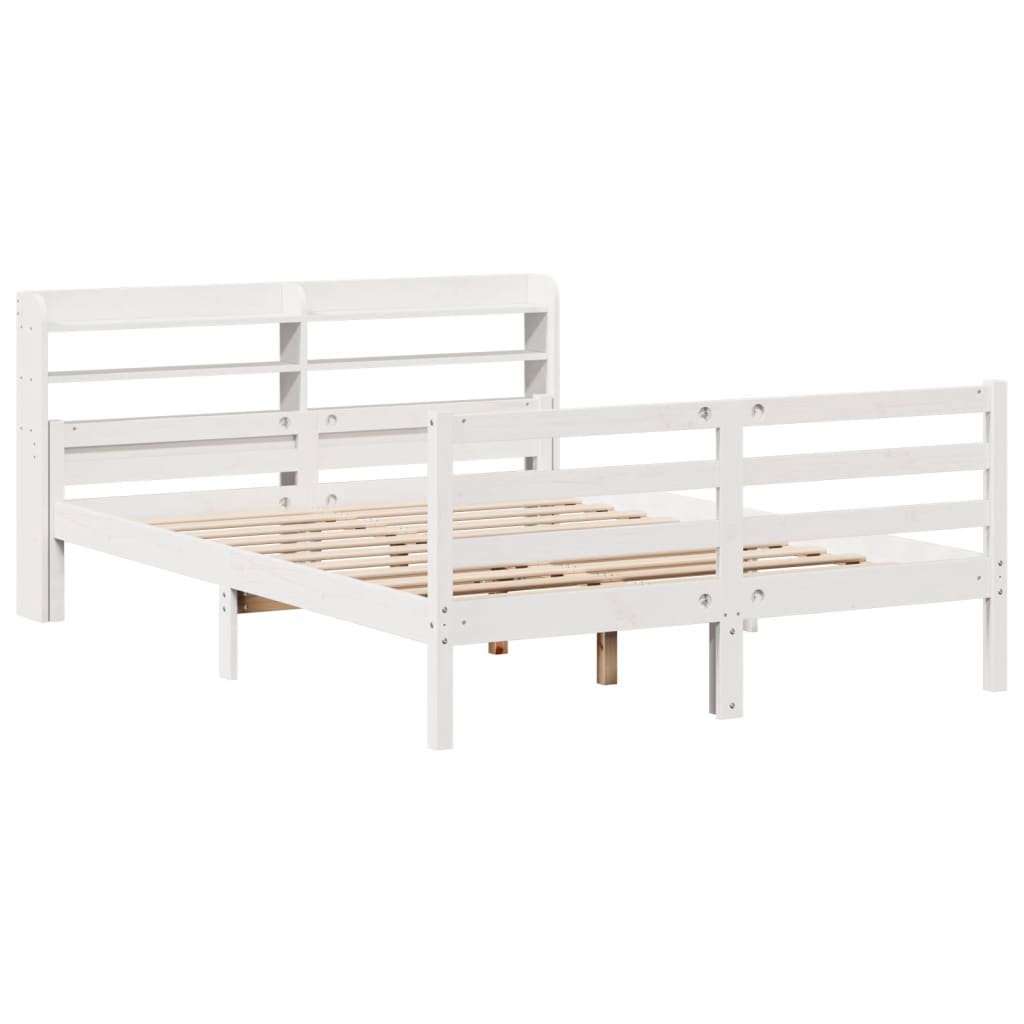 Bed Frame with Headboard without Mattress White 135x190 cm Double